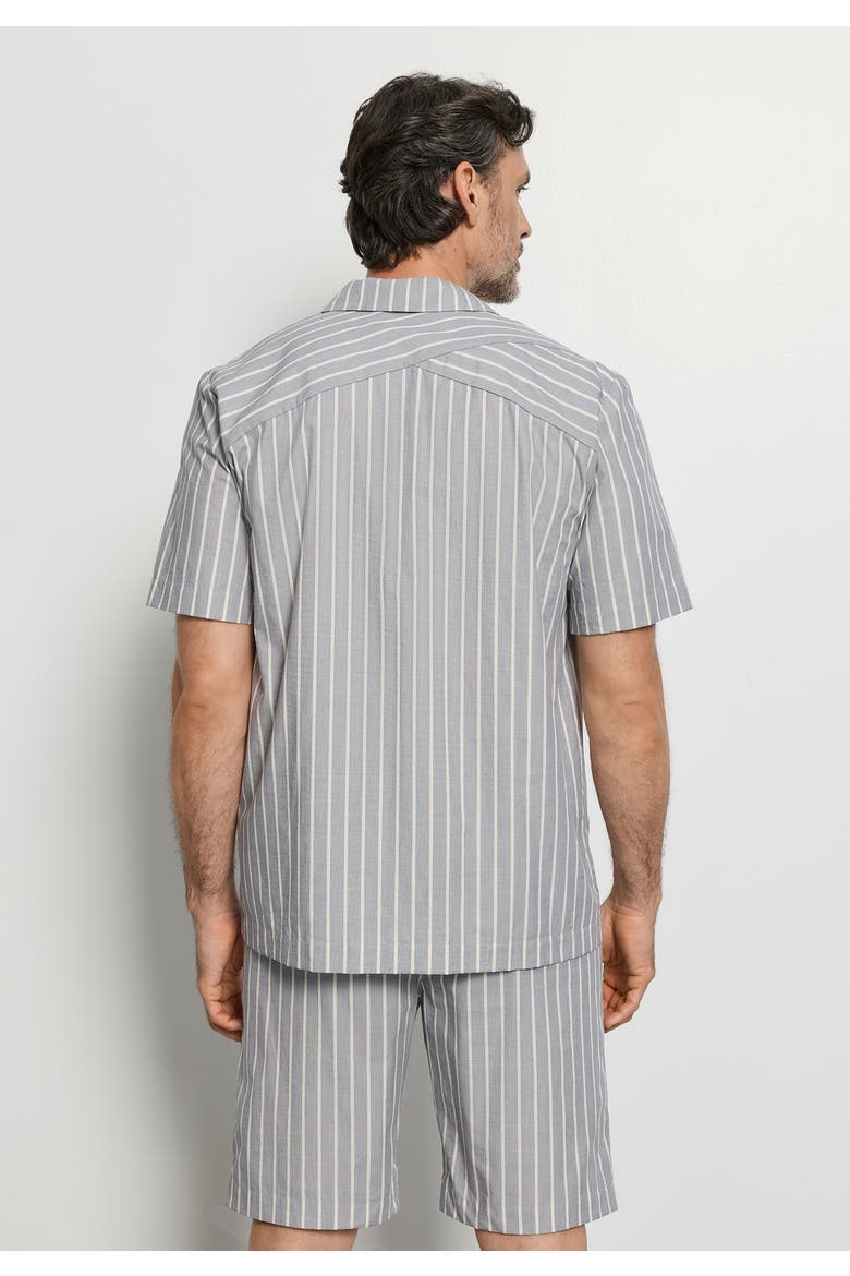 Night And Day Cotton Button Front Collared Shirt, Alternate, color, Denim Stripe
