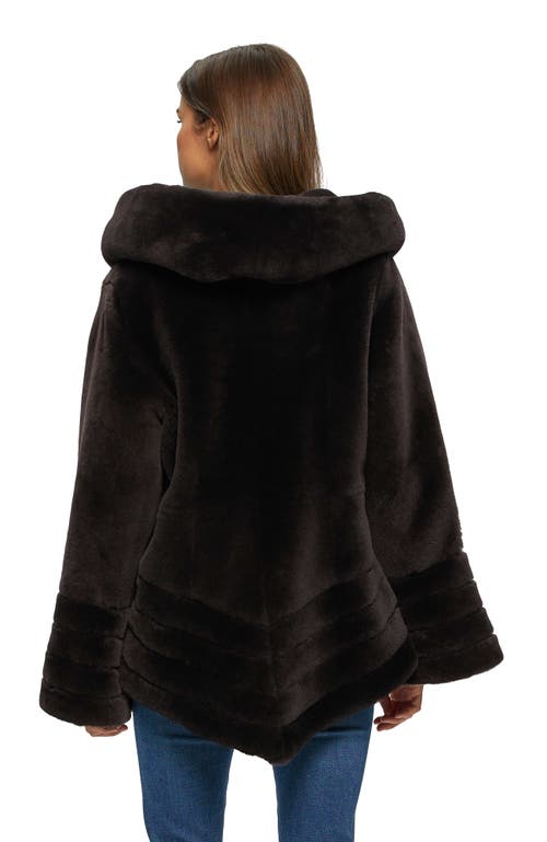 Gorski Shearling Lamb Jacket Reversible To Taffeta In Black
