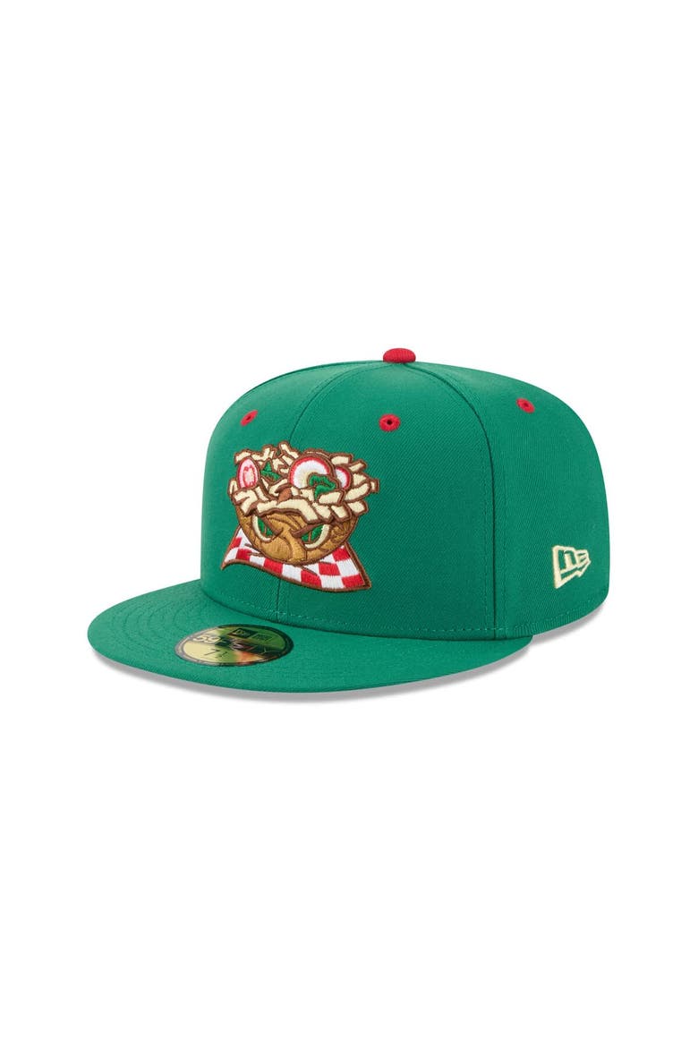 Men's New Era  Green Akron RubberDucks Theme Nights 59FIFTY Fitted Hat, Alternate, color, Green