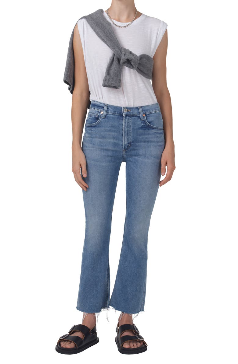 Citizens of Humanity Isola Raw Hem Crop Bootcut Jeans, Alternate, color, 