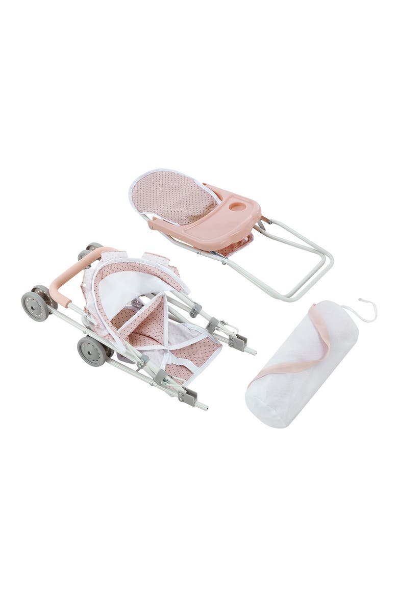 Olivia's Little World Polka Dots Princess 3-in-1 Baby Doll Nursery Set, Alternate, color, PINK