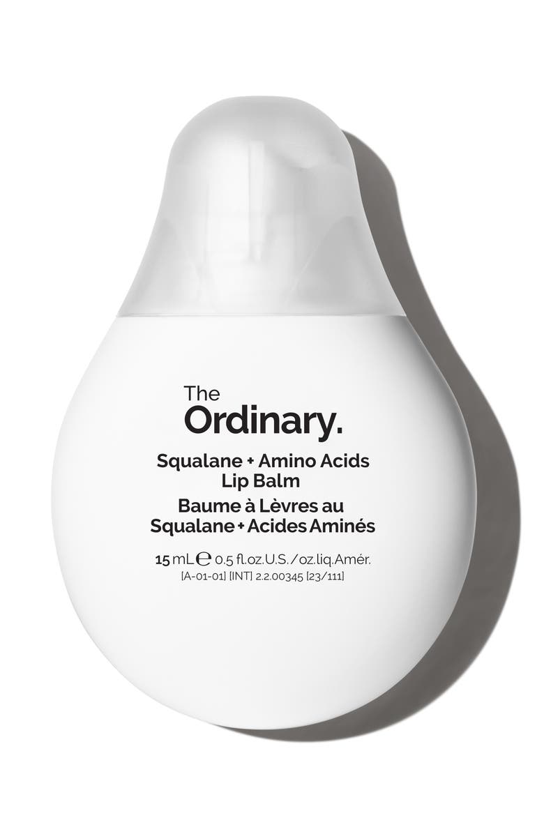 The Ordinary Squalane + Amino Acids Hydrating Lip Balm, for Lips, Elbows & Cuticles, Main, color,