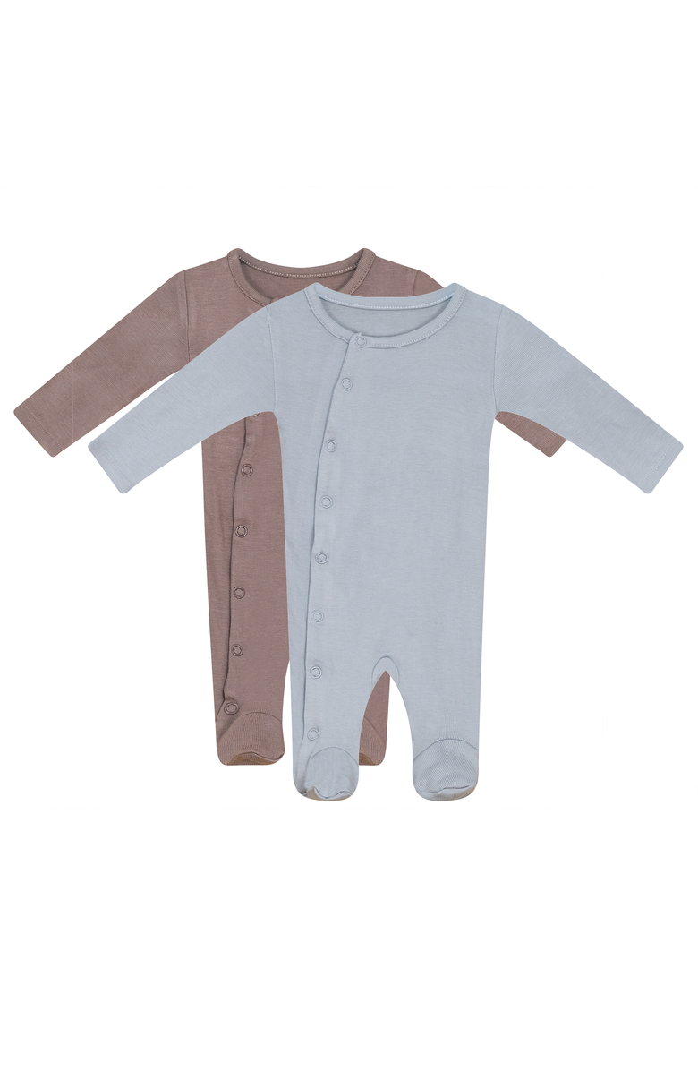 Bebe Bella Assorted Snap Down Jersey Romper, Main, color, Assorted Blue