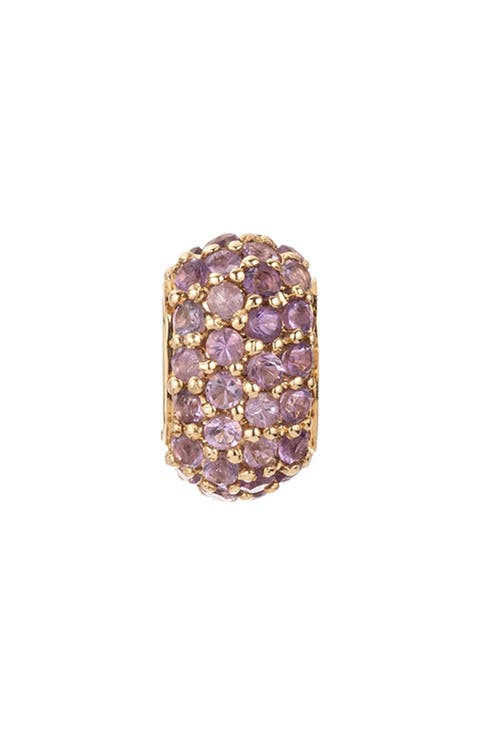 Pavé Amethyst Wide Bead Charm