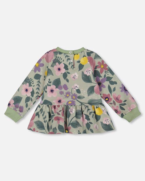 Deux Par Deux Stretch Fleece Sweatshirt In Green