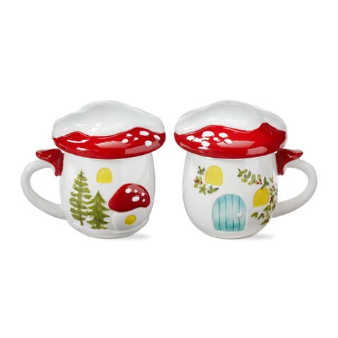 Mushroom Lidded Mug Multicolor Ceramic Spring Design