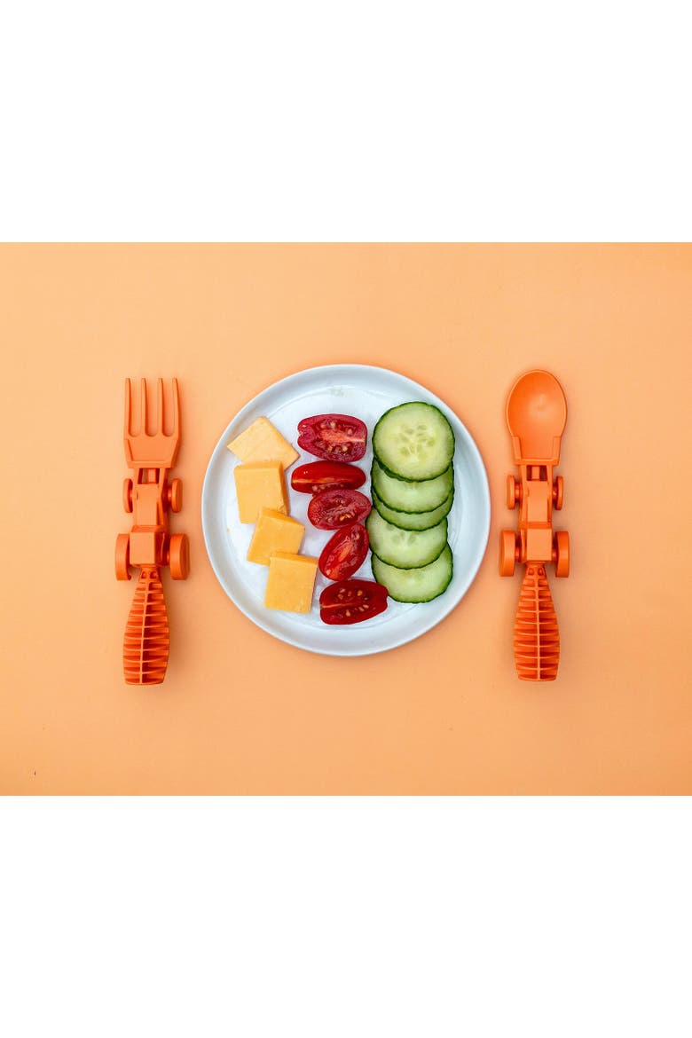 Set of 2 Tractor Utensils for Kids and Toddlers, 1 Pack, Alternate, color, Orange