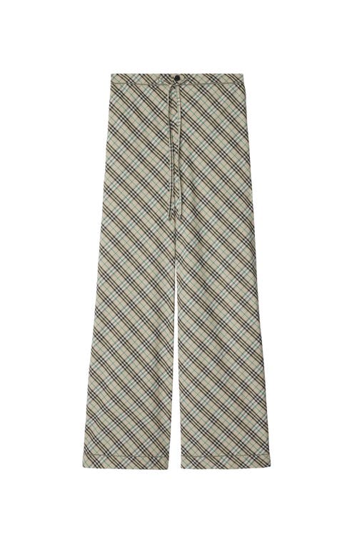 Burberry Cotton Pants Checked Pattern Trousers In Husk