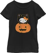 Hello Kitty Girls Hello Kitty Halloween Pumpkin and Kitty T Shirt