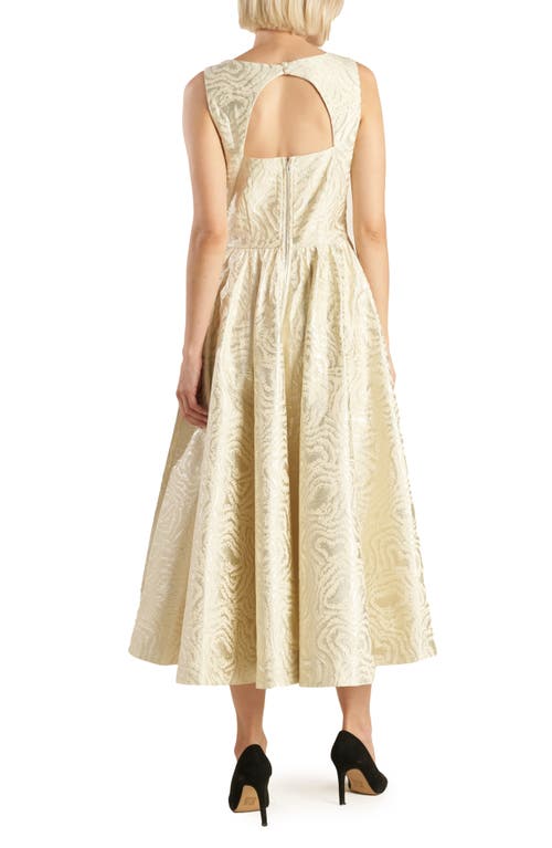 Freemarket Floral Jacquard Cocktail Midi Dress In White