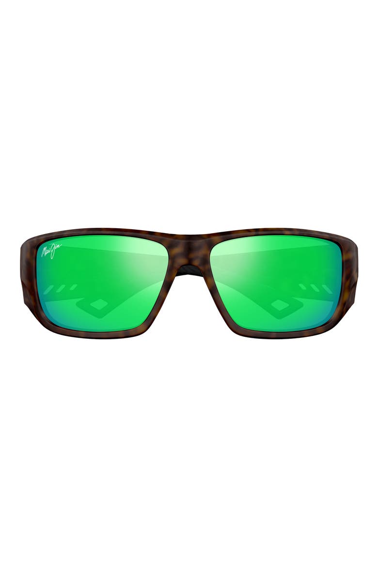Keha 63mm Oversize Polarized Rectangular Sunglasses, Main, color, BROWN/ MAUIGREEN