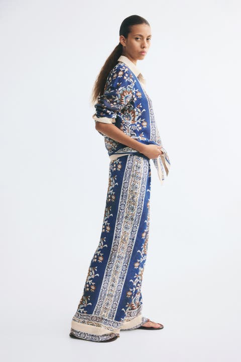 Viscose-Blend Pull-On Pants