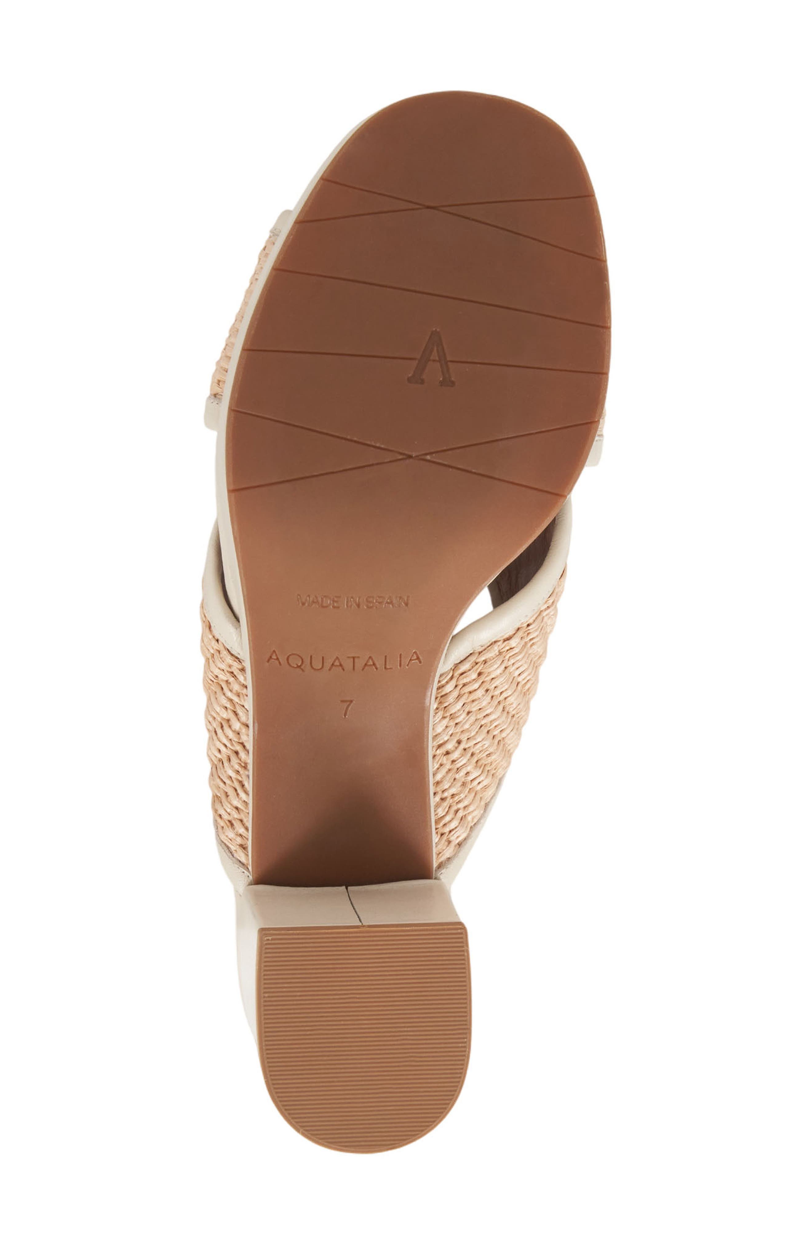Aquatalia Madyson Water Repellent Platform Slide Sandal, Alternate, color, Raffia Bone Nappa