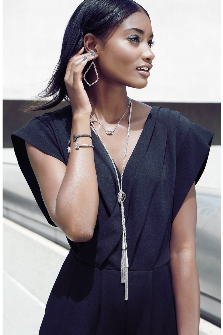 Phara Tassel Lariat Necklace, Alternate, color, MATTE WHITE