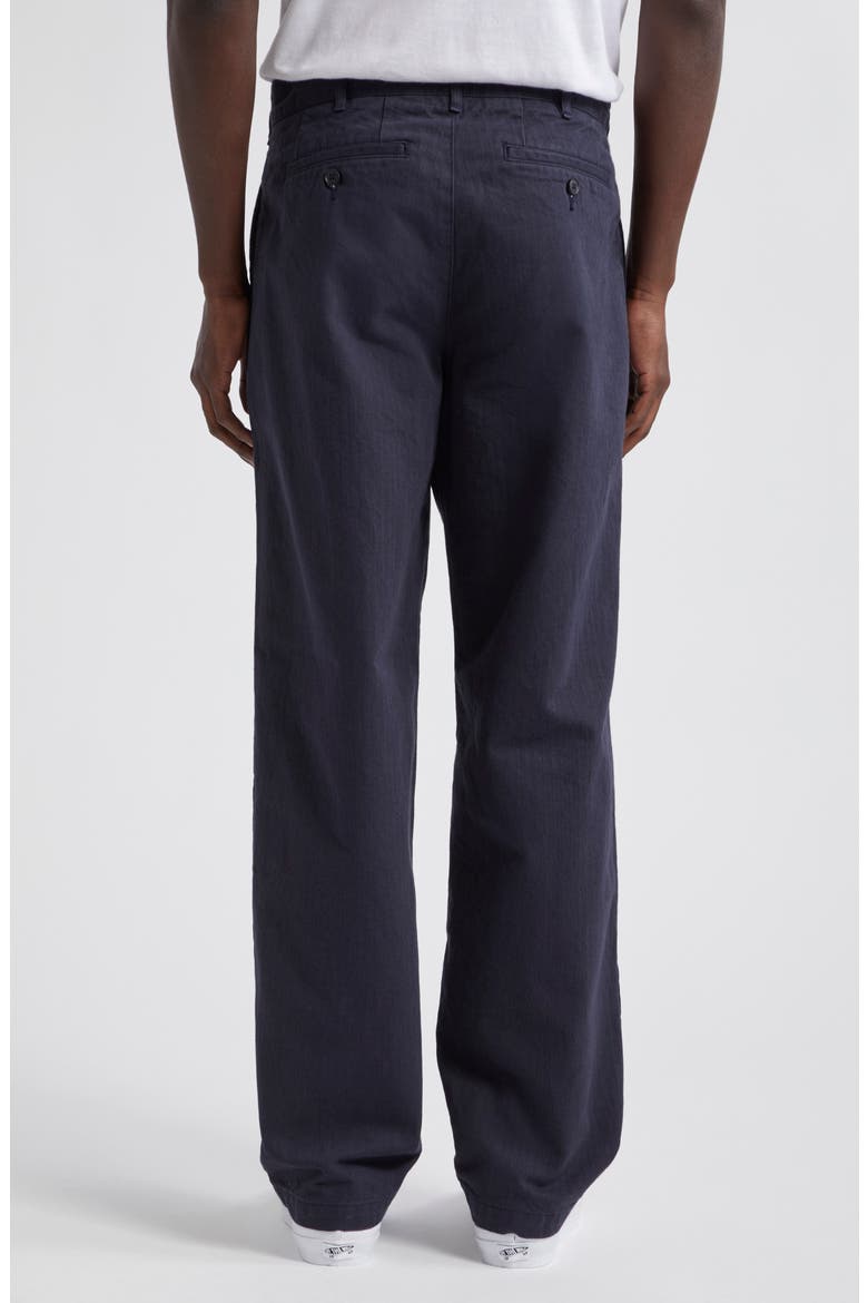 Noah Double Pleat Cotton Herringbone Pants (Men) | Nordstrom