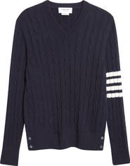 Thom Browne 4-Bar Cable Stitch Cashmere Sweater