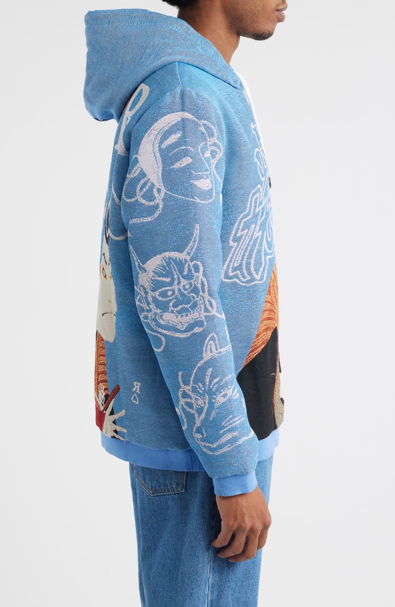 VERYRARE Yokai/Kabuki Hoodie, Alternate, color, Blue