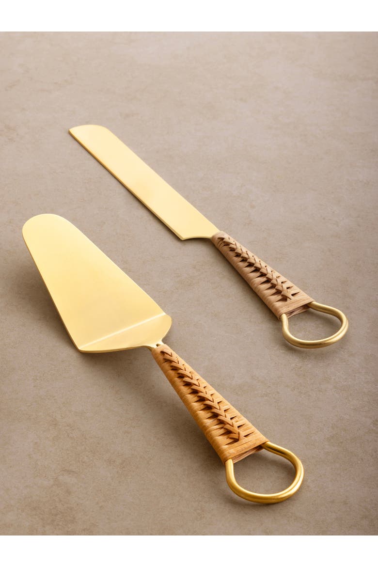 Helsinki Cake Servers, Set of 2, Alternate, color, Gold