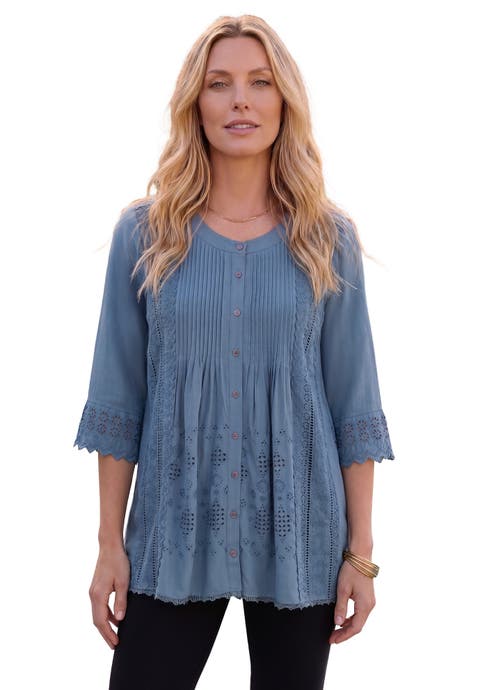 Eyelet Big Shirt (Plus)