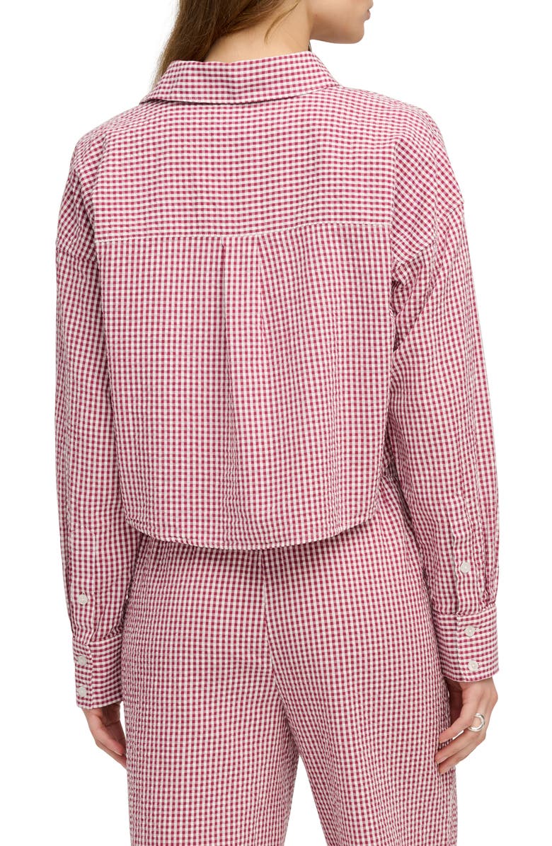 Favorite Daughter Crop Cotton Gingham Button-Up Shirt, Alternate, color,