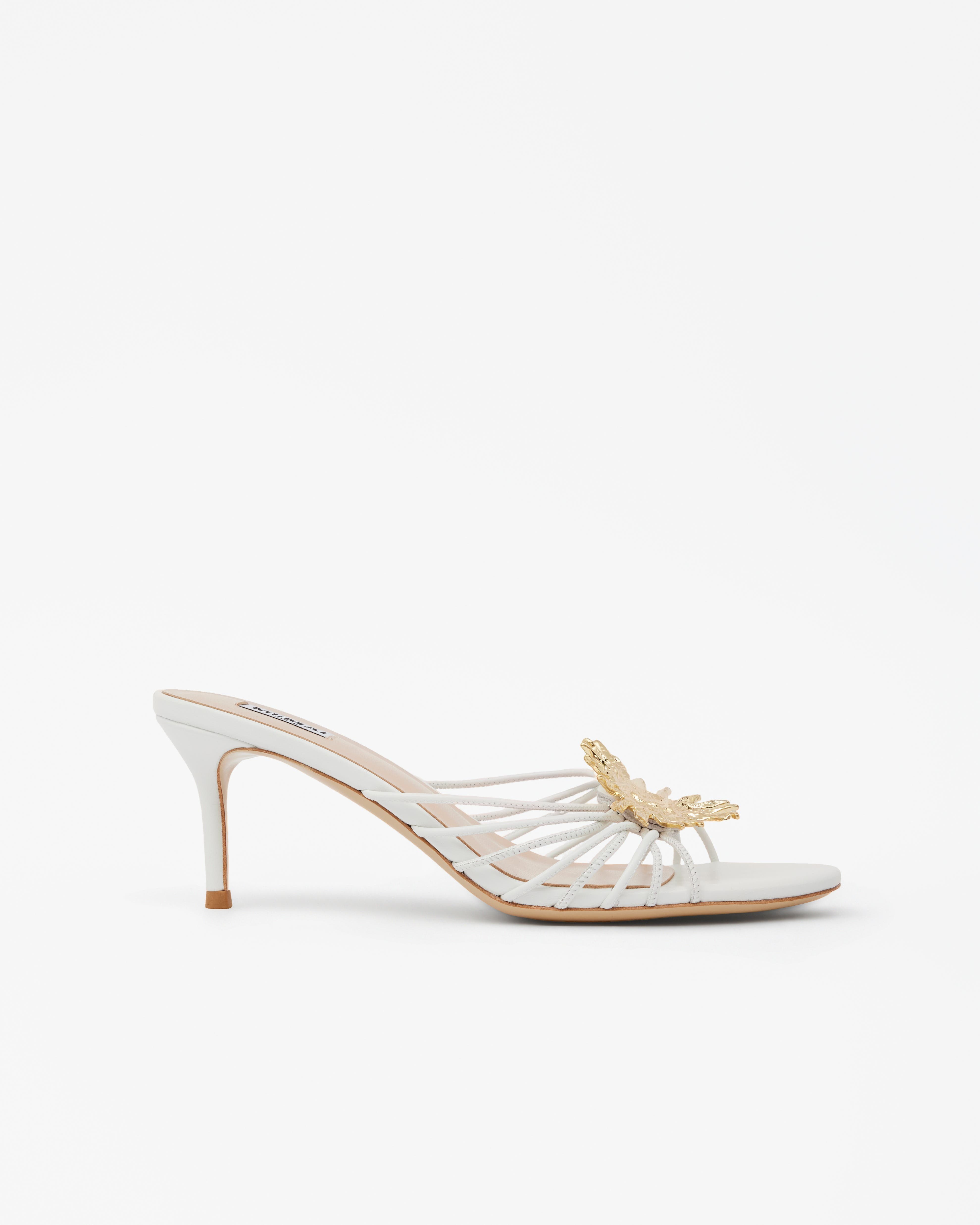 Salome Sun Jewel Heeled Mule Sandals, Main, color, White