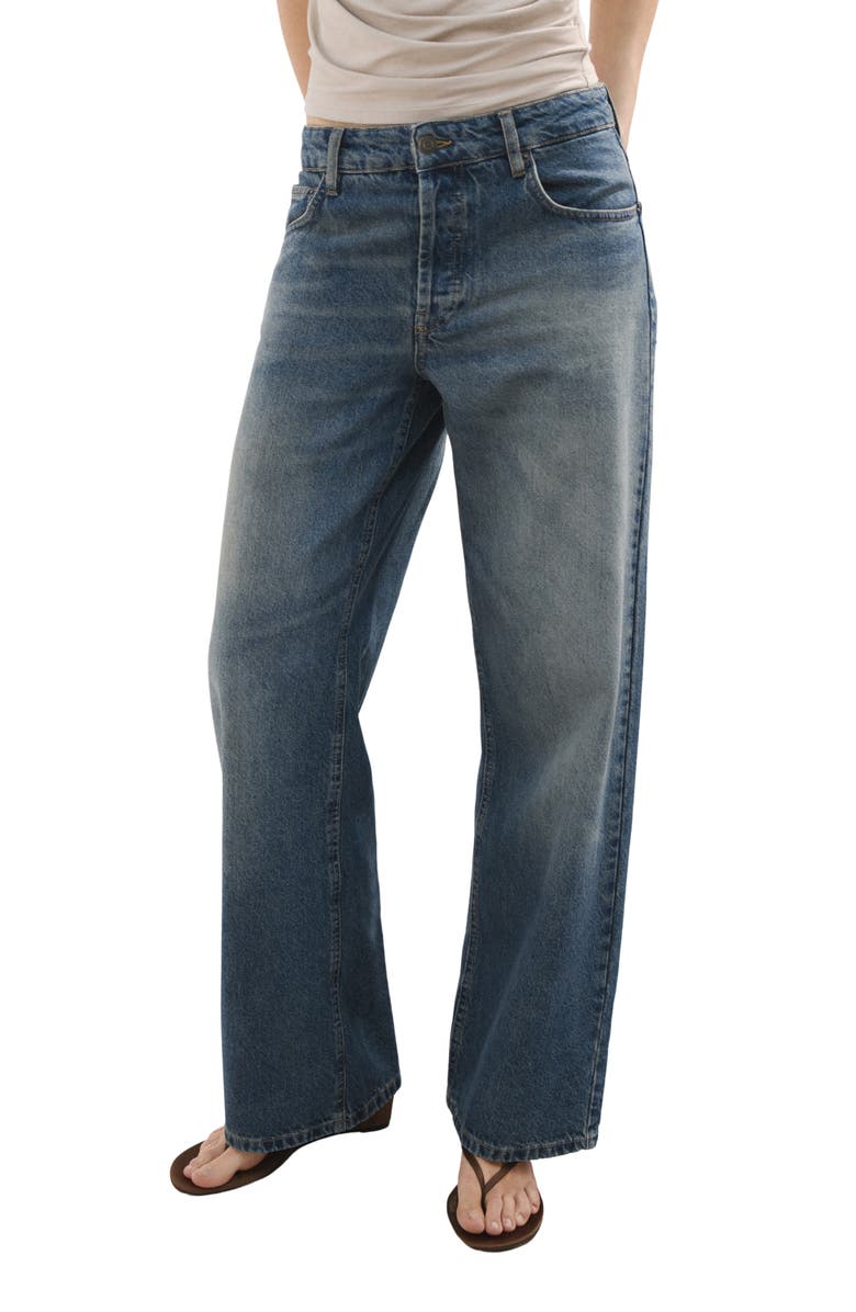 MANGO Low Rise Straight Leg Jeans, Main, color, 