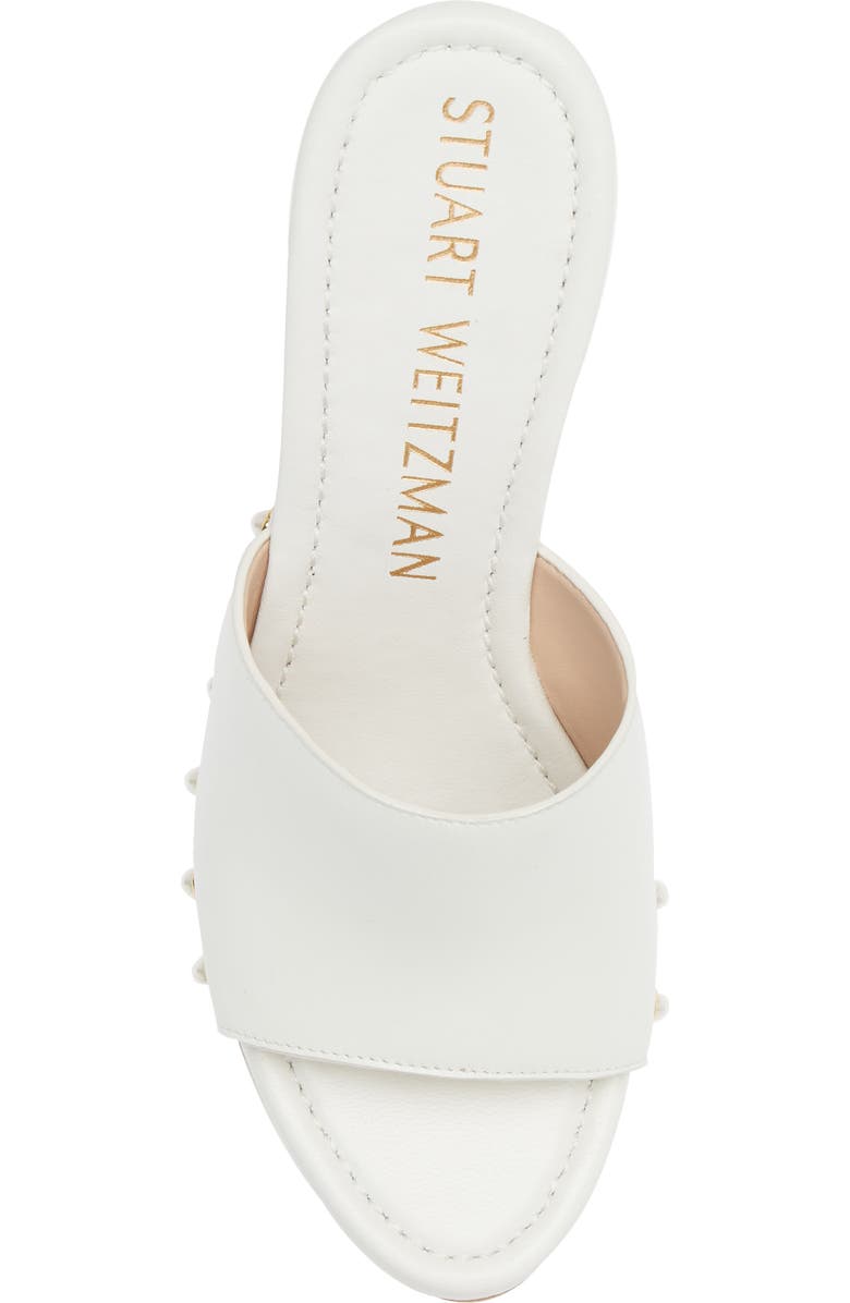Stuart Weitzman Imitation Pearl Clog 85 Sandal, Alternate, color, White.