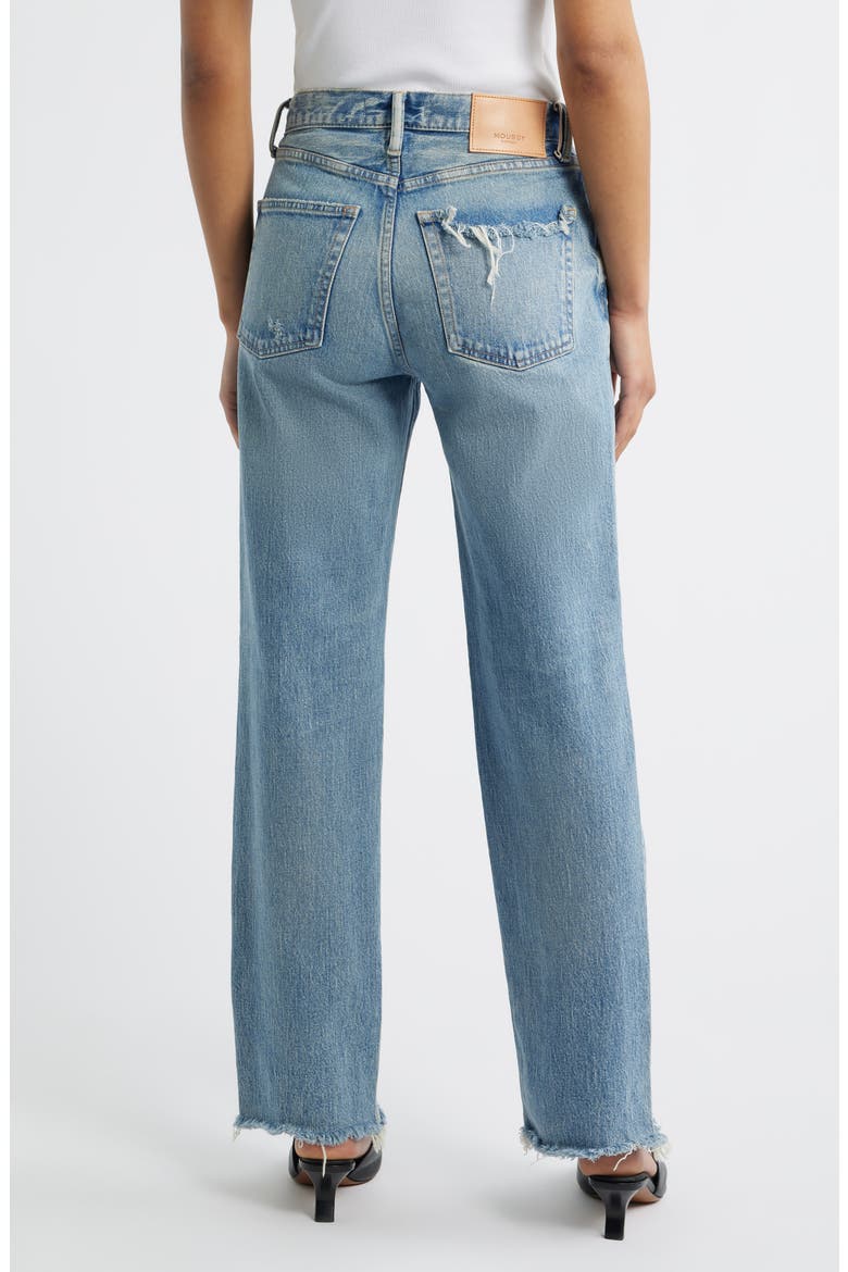 Sebring Frayed Straight Leg Jeans, Alternate, color, LIGHT BLUE