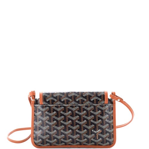 Pre-owned Goyard Goyard Plumet Clutch Wallet Coated Canvas In Brown