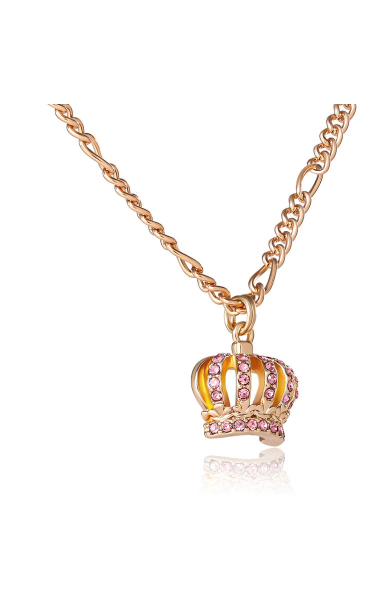 Juicy Couture Crown Pendant Necklace & Stud Earrings Set, Alternate, color, Gold, Yellow