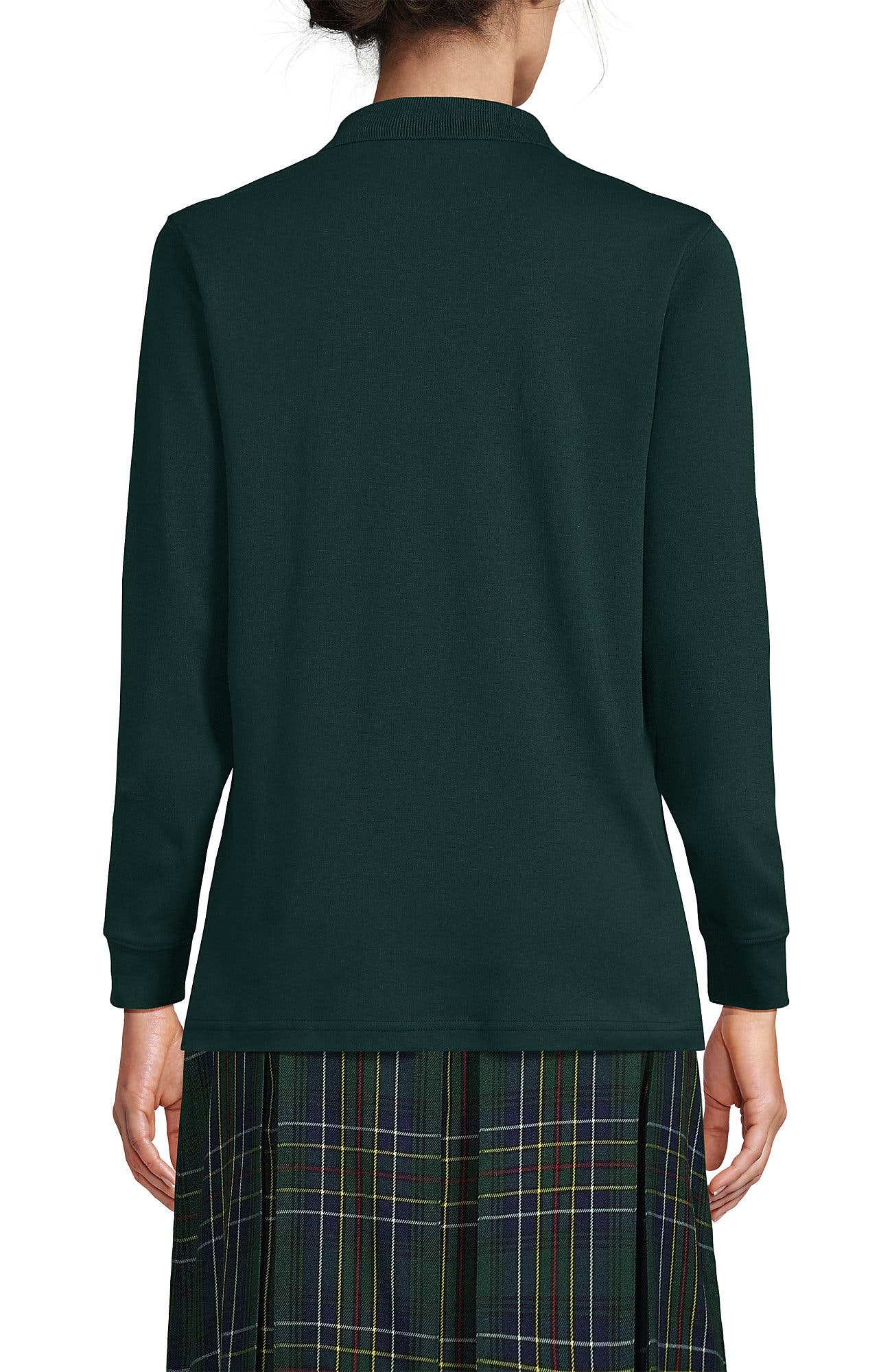 Lands' End Long Sleeve Interlock Polo Shirt (Women) | Nordstrom