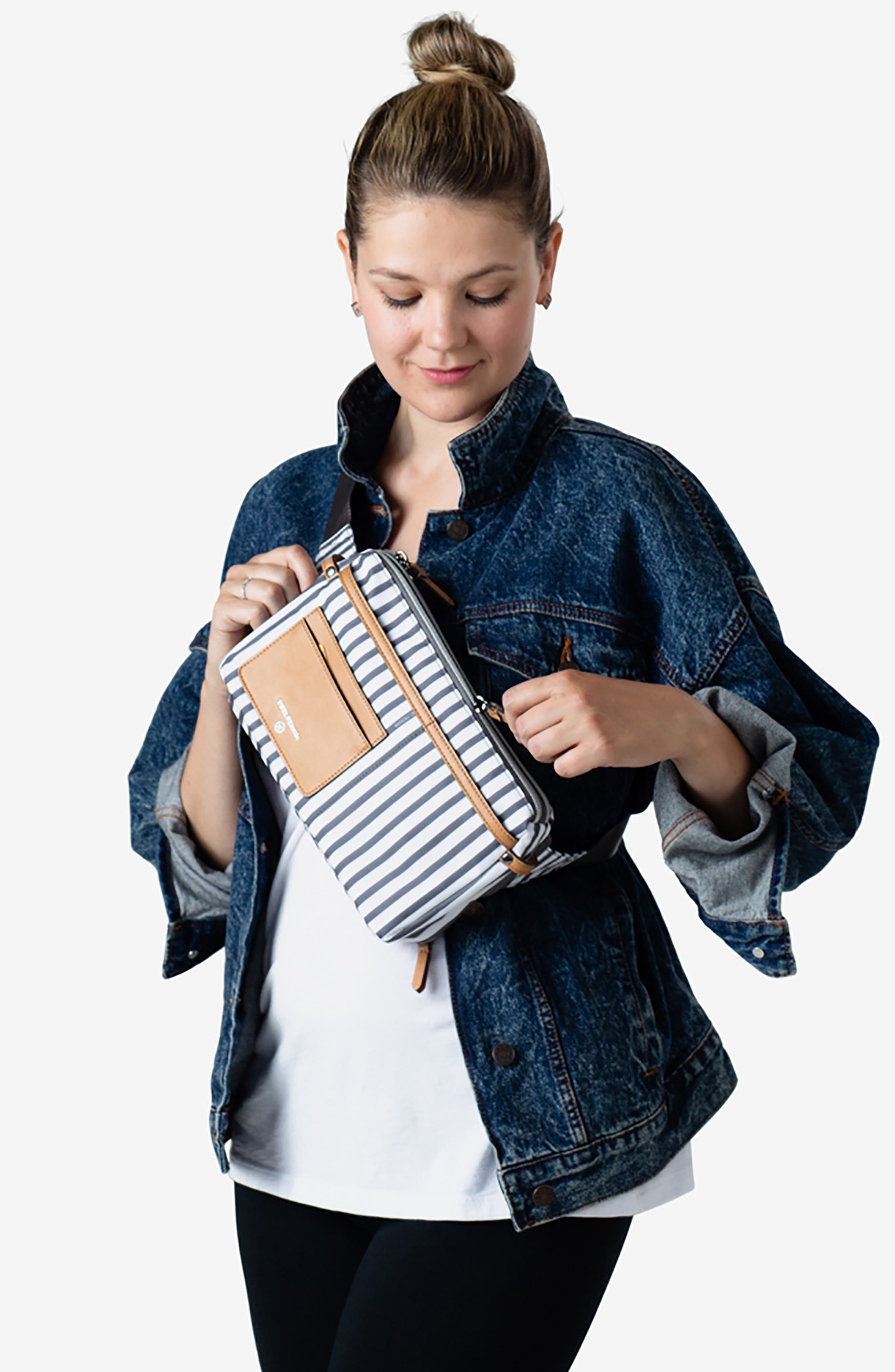 By My Side Water Resistant Nylon Belt Bag, Alternate, color, STRIPE