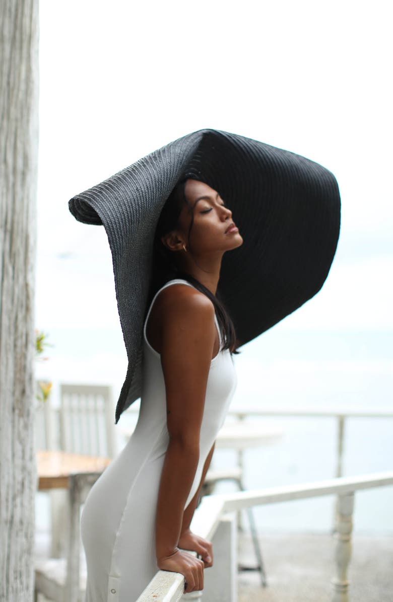 BRUNNA.CO The Solana Oversized Straw Hat, Alternate, color, Black