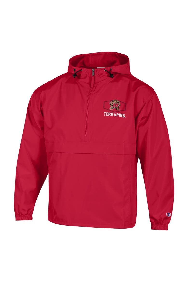 Men's Champion Red Maryland Terrapins Delay Packable Half-Zip Jacket, Alternate, color, Red
