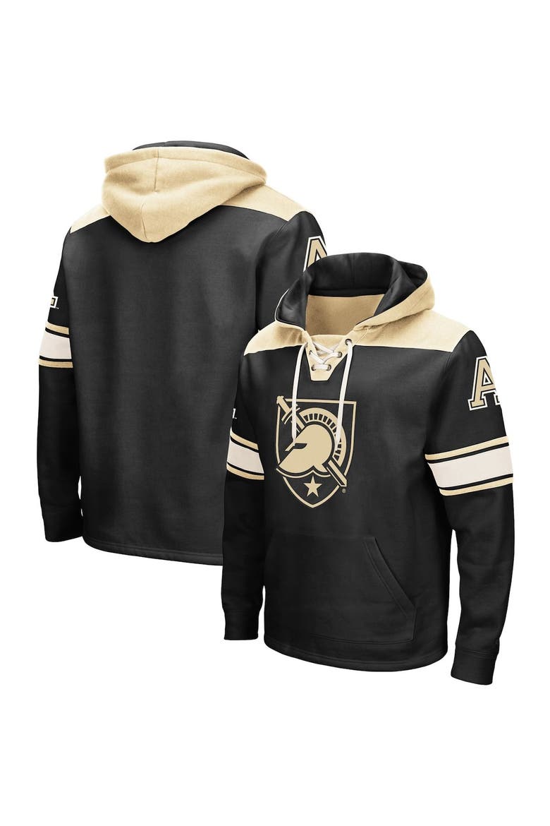 Men's Colosseum Black Army Black Knights 2.0 Lace-Up Pullover Hoodie, Alternate, color, Black