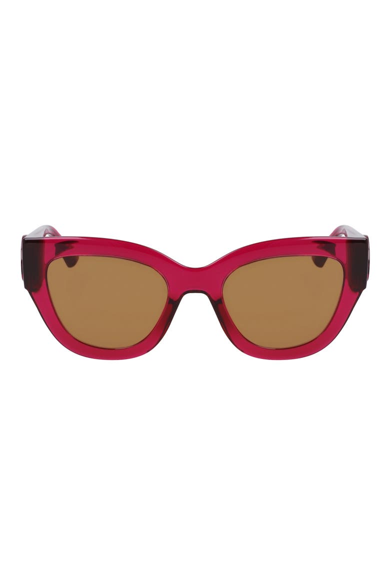 52mm Cat Eye Sunglasses, Main, color, CYCLAMEN