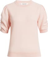 Nordstrom Ruched Short Sleeve Cashmere Sweater