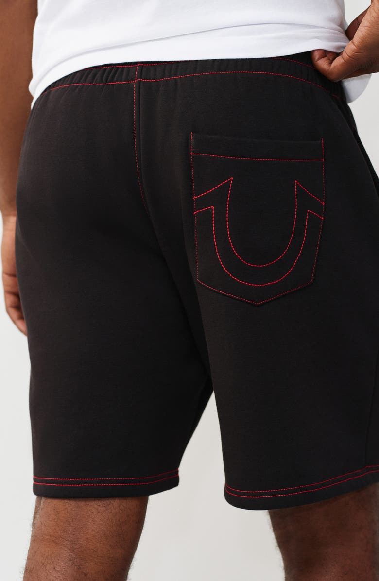 True Religion Cotton Blend Sweat Shorts, Alternate, color, Jet Black