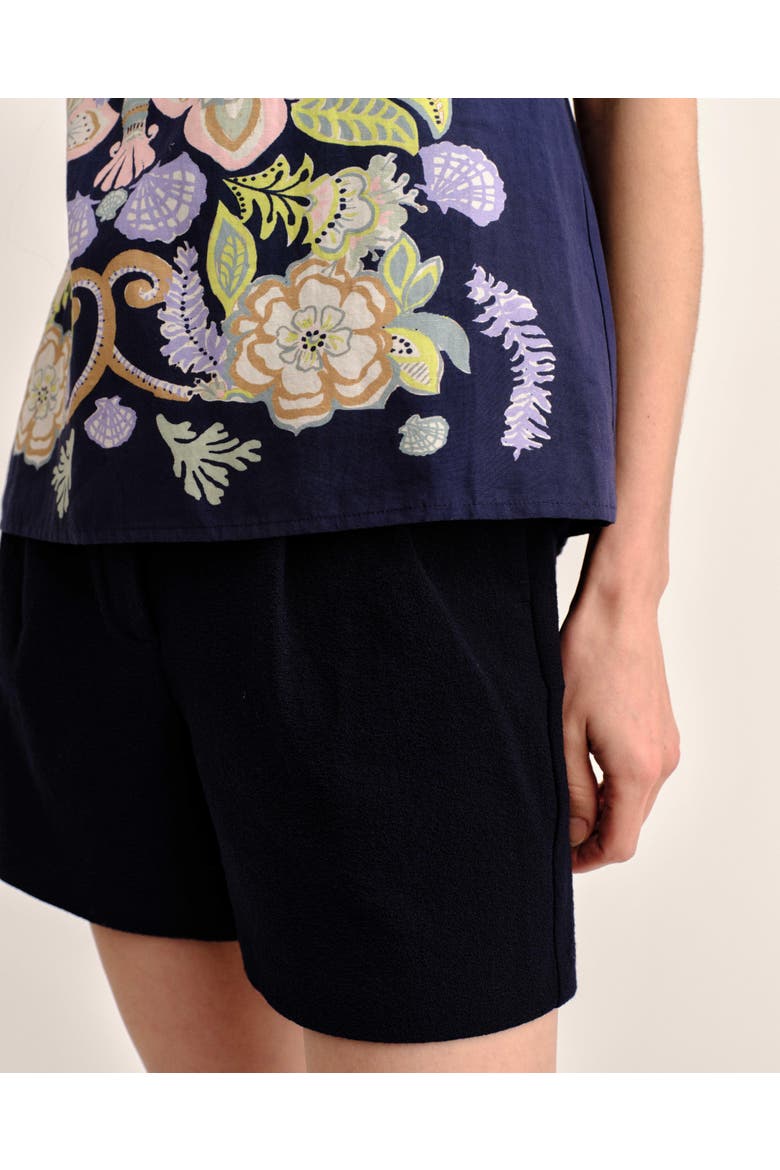 Frankie Pebbled Crepe Short, Alternate, color, Dark Navy