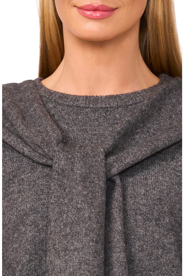Shoulder Wrap Detail Sweater, Alternate, color, MEDIUM HEATHER GREY