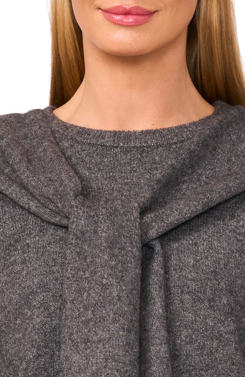 Halogenr Halogen(r) Shoulder Wrap Detail Sweater In Gray