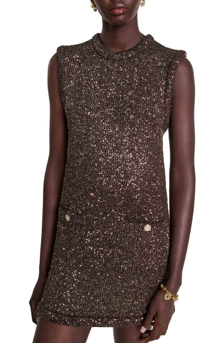 maje Short sequin dress, Alternate, color, 