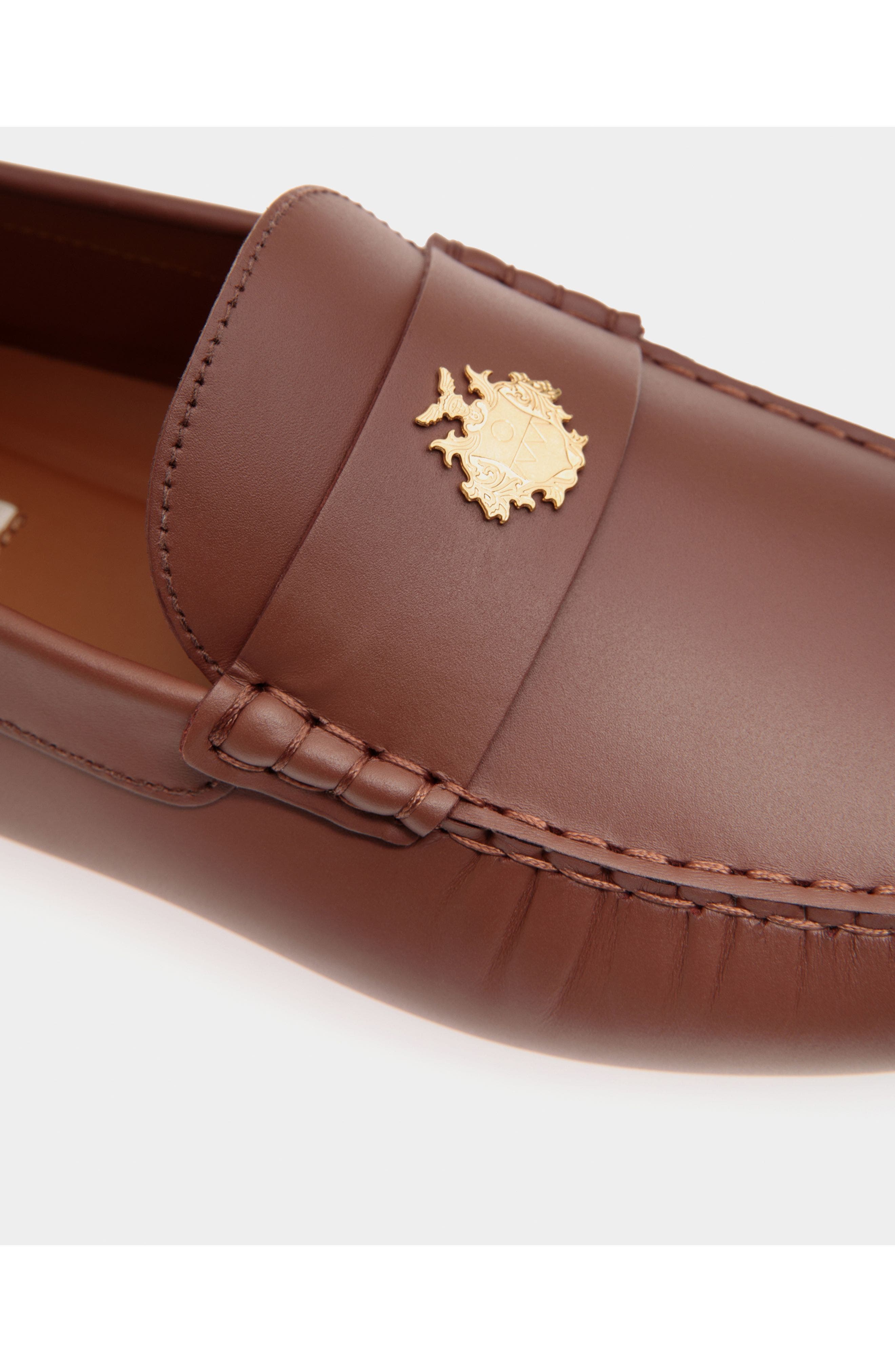 Bally Kerbs Driver In Leather, Alternate, color, Brown