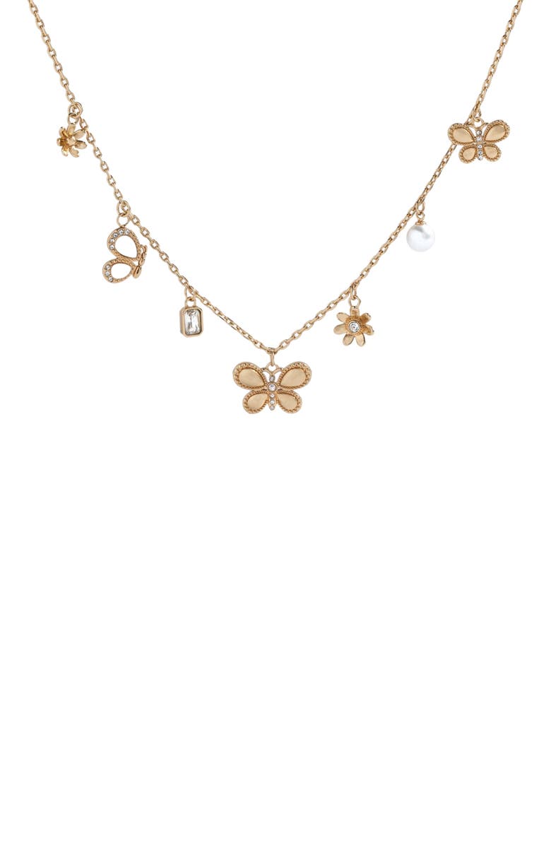 Alex and Ani Puffy Butterfly Charm Necklace, Main, color, 