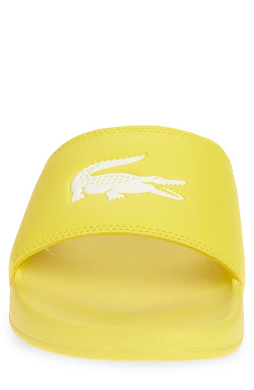 Lacoste Serve Slide Sandal In Yellow/white