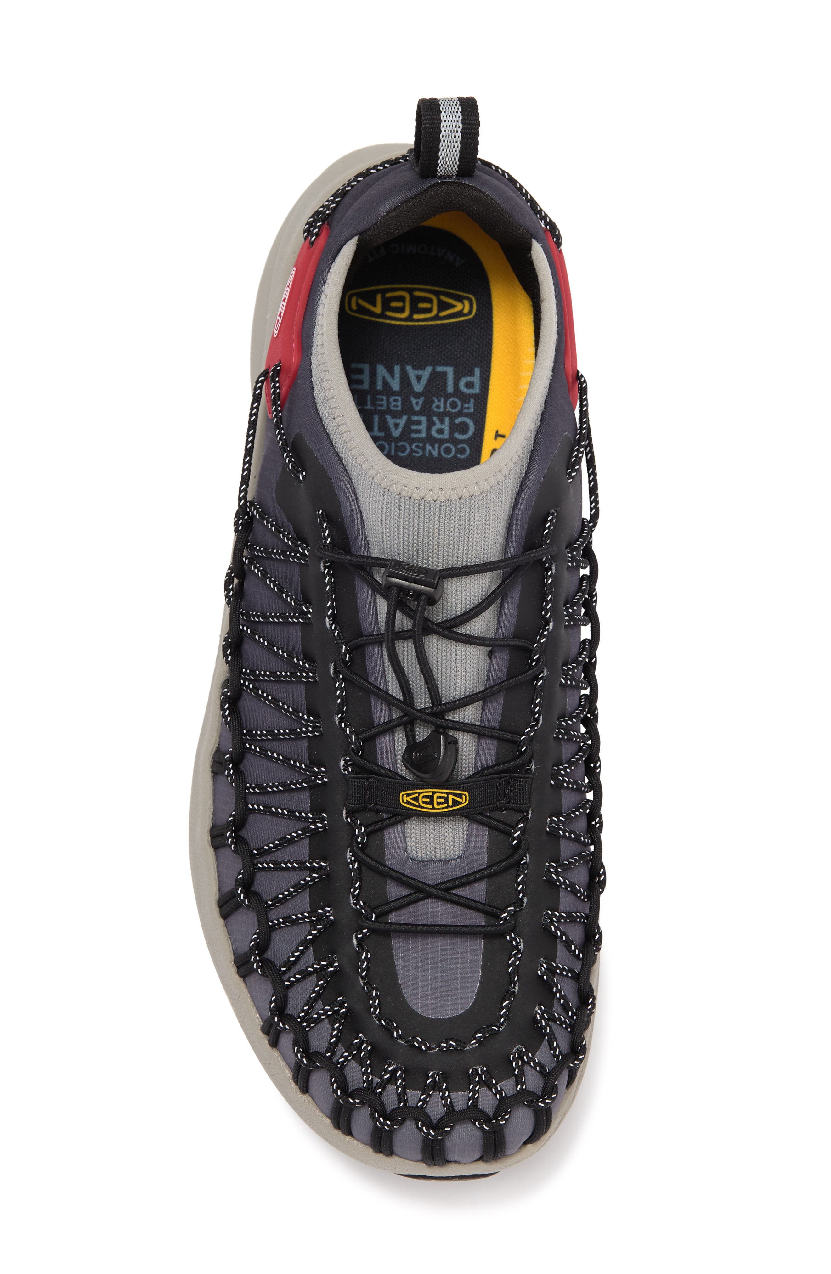 Uneek Sneaker, Alternate, color, BLACK/ RED