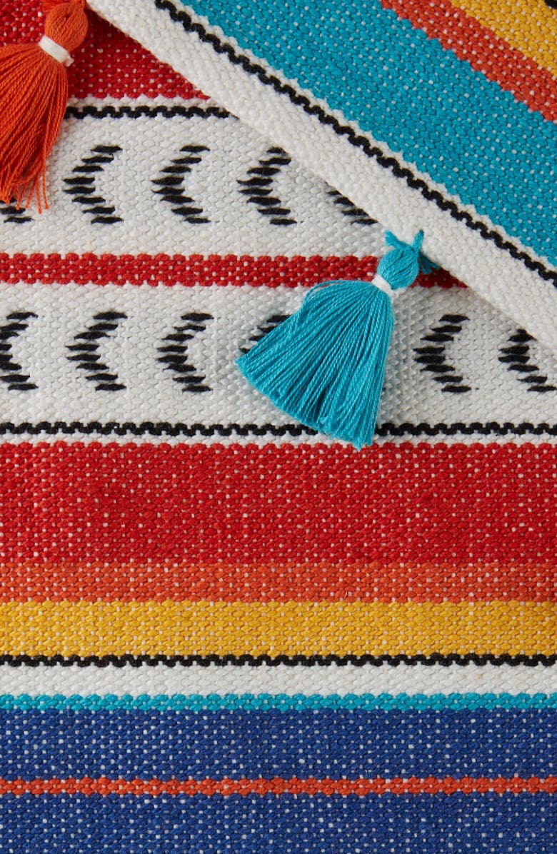 Design Imports Picante Stripe Tassel Table Runner, Alternate, color, Multi