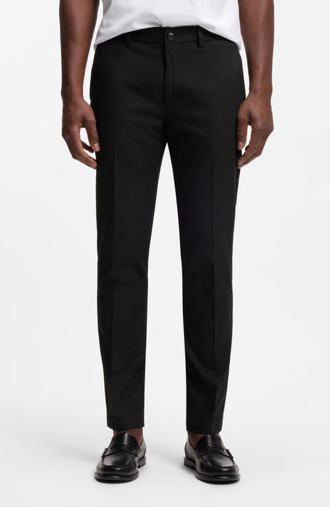 Kaiton Slim Fit Flat Front Stretch Cotton Blend Dress Pants