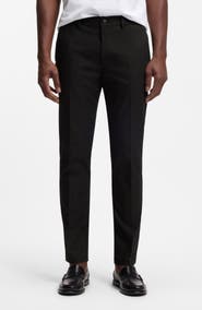 BOSS Kaiton Slim Fit Flat Front Stretch Cotton Blend Dress Pants