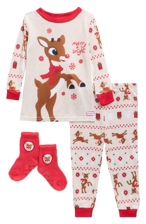 Rudolph the Red Nosed Reindeer 2-Piece Pajamas & Cozy Socks Set